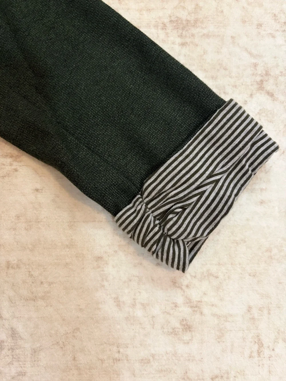 SKIES ARE BLUE L Asa Dark Green Rolled Cuff Knit Blazer Jacket